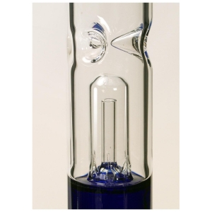 Black Leaf Percolator Glass Bong Blue